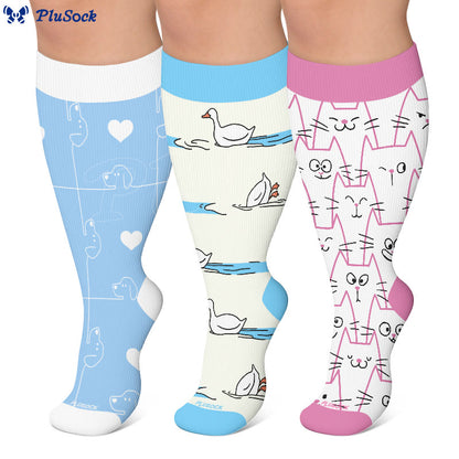 Plus Size Dog Goose Cat Compression Socks - image 0