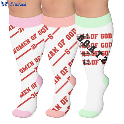 Plus Size Fun Letter Print Compression Socks - image 0