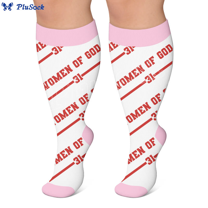 Plus Size Fun Letter Print Compression Socks - image 2