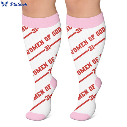 Plus Size Fun Letter Print Compression Socks - image 2