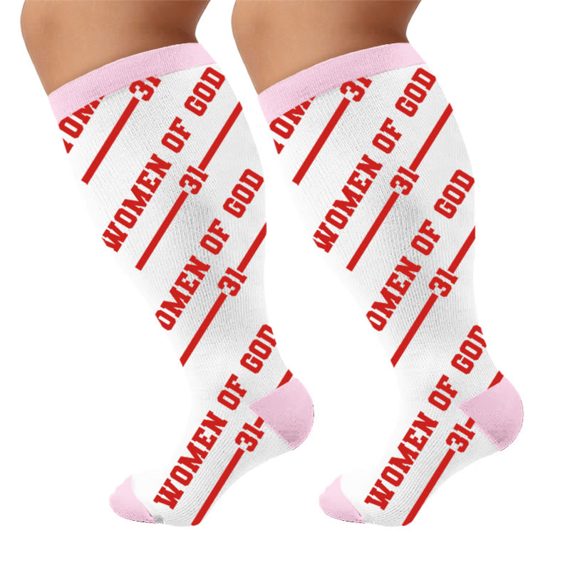Plus Size Fun Letter Print Compression Socks - Thirty One(1 Pair) - 4XL - image 5