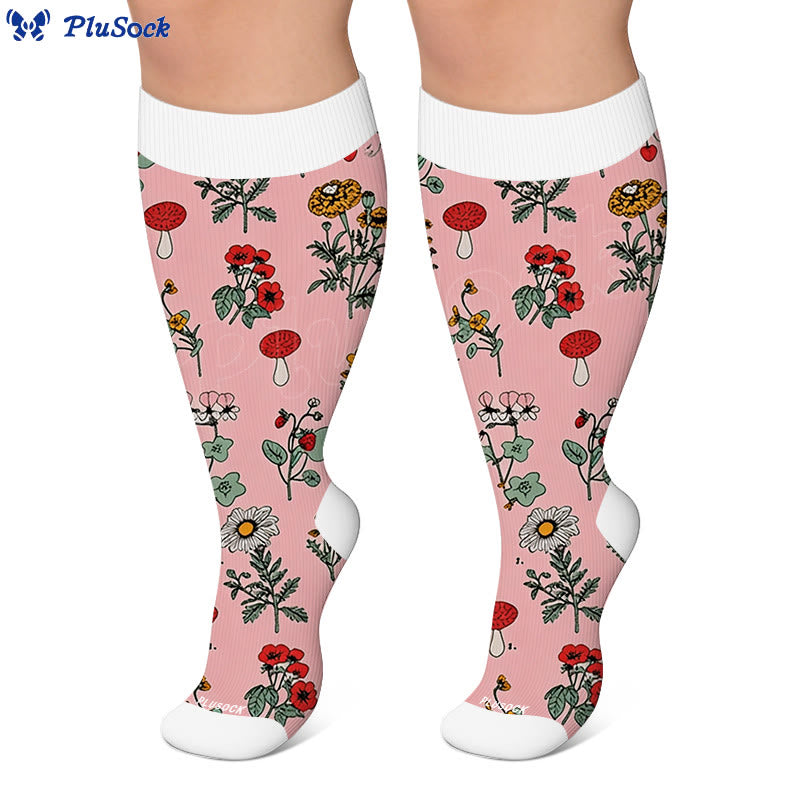 Plus Sizeloral Feather Star Compression Socks - image 3