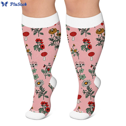 Plus Sizeloral Feather Star Compression Socks - image 3