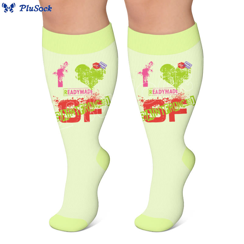 Plus Size American Retro Street Print Compression Socks - image 4