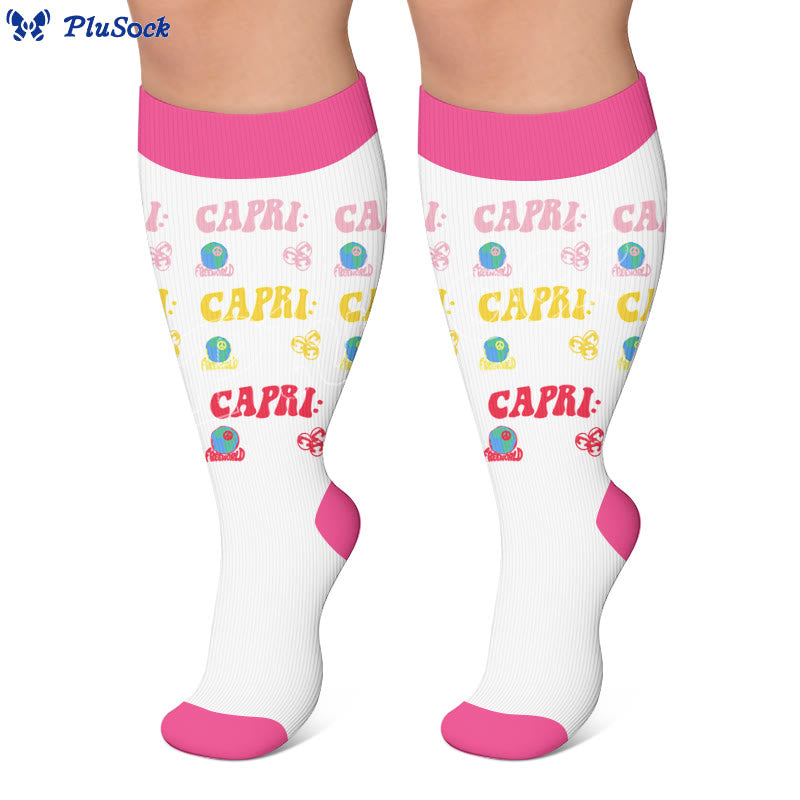 Plus Size American Retro Street Print Compression Socks - image 3
