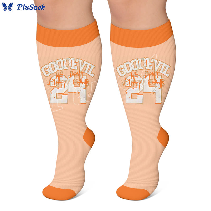 Plus Size American Retro Street Print Compression Socks - image 2