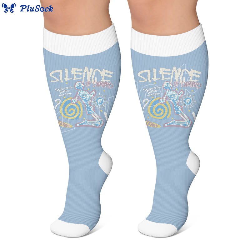 Plus Size American Retro Skull Print Compression Socks - image 4