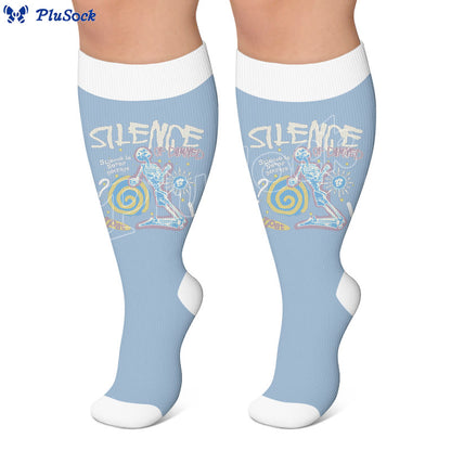 Plus Size American Retro Skull Print Compression Socks - image 4