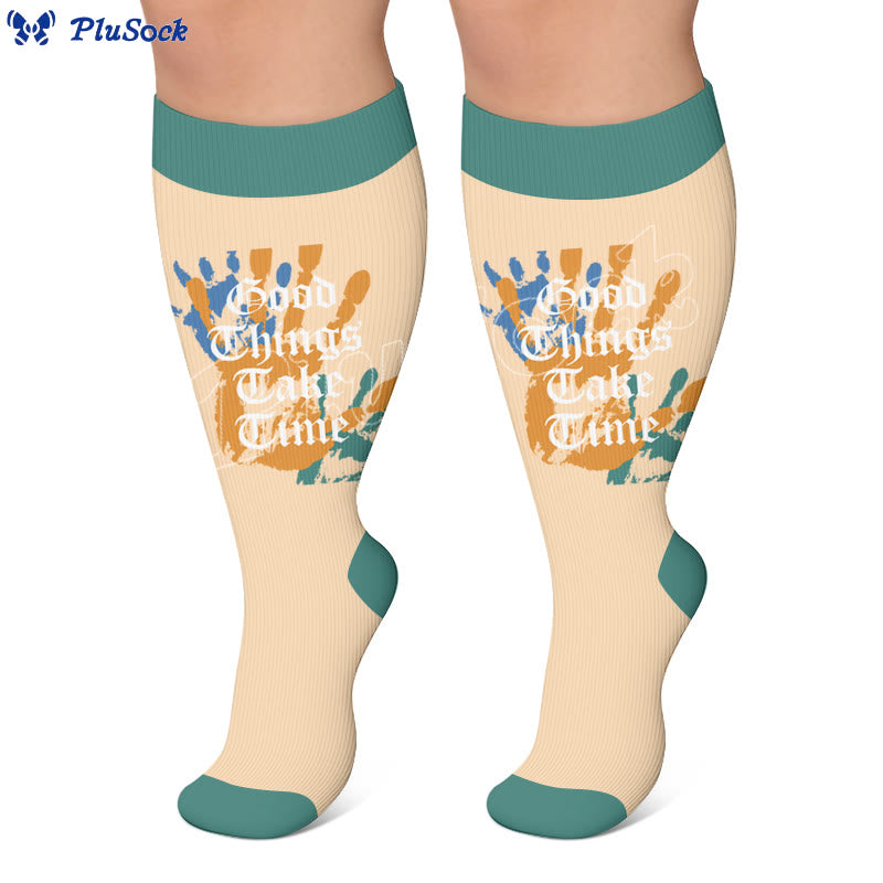 Plus Size Street Style Printed Compression Socks - image 2