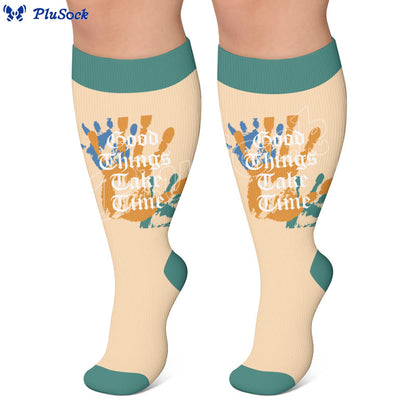 Plus Size Street Style Printed Compression Socks - image 2