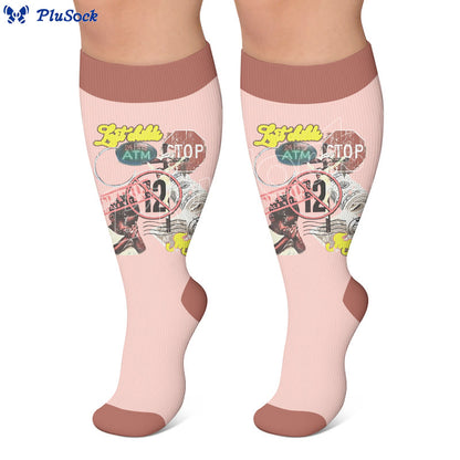 Plus Size Street Style Printed Compression Socks - image 4