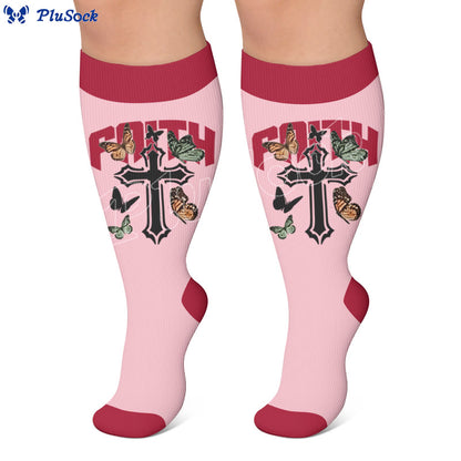 Plus Size Street Style Printed Compression Socks - image 3