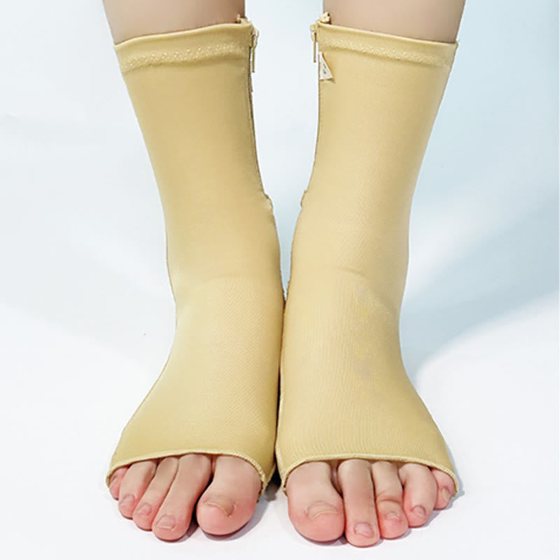 Post Surgery Zipper Open Toe Compression Foot Sleeves - image 1