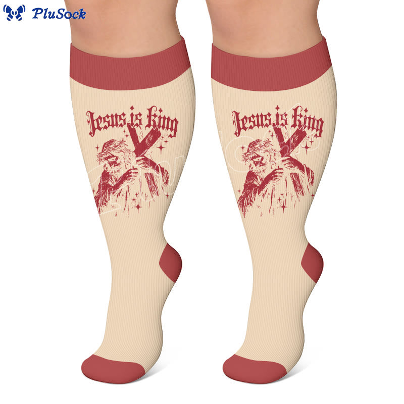 Plus Size Faith Print Compression Socks - image 3