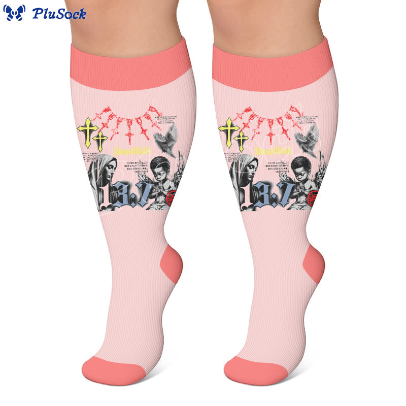 Plus Size Faith Print Compression Socks - image 4