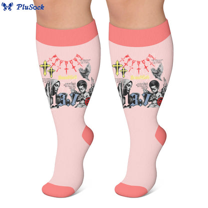 Plus Size Faith Print Compression Socks - image 4