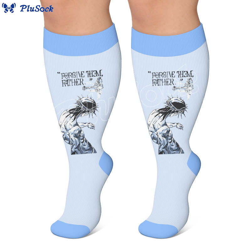Plus Size Faith Print Compression Socks - image 2