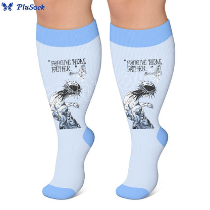 Plus Size Faith Print Compression Socks - image 2