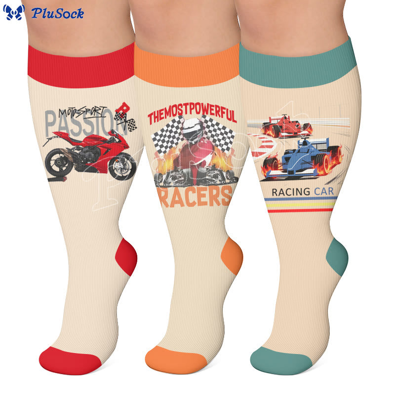 Plus Size Sporting Event Printed Compression Socks - image 0
