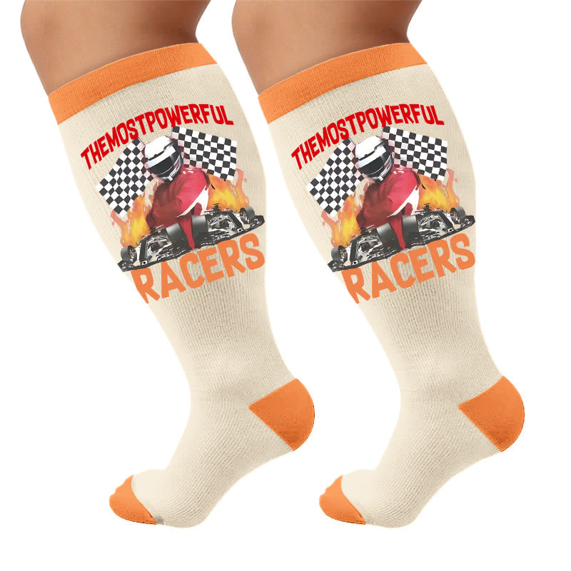 Plus Size Sporting Event Printed Compression Socks - Flag(1 Pair) - 4XL - image 6