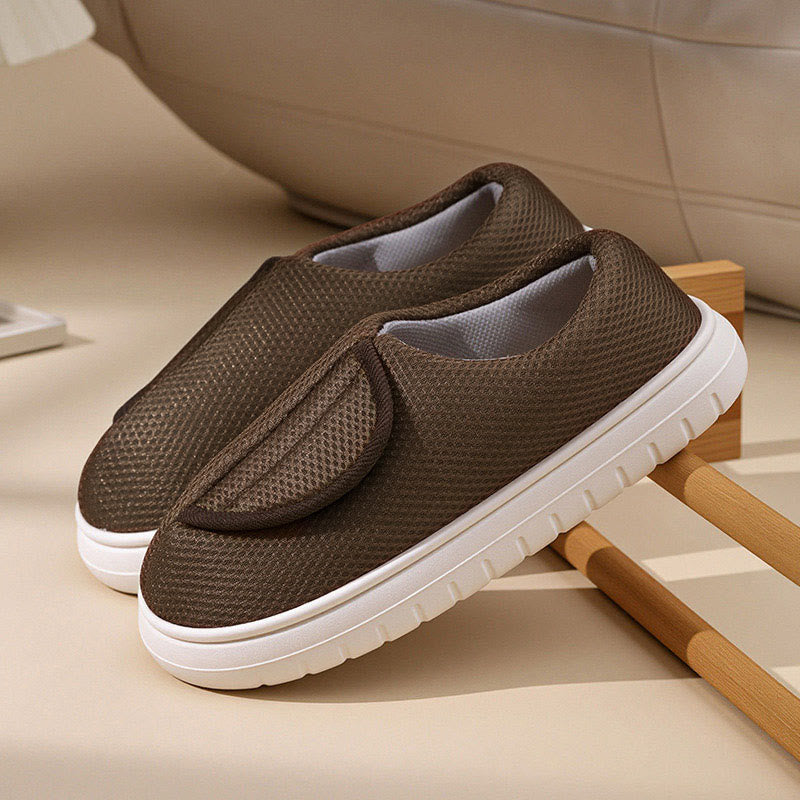 Wide Opening Mesh Slip-On Slippers - Brown - EU46-47(US12-12.5) - image 3