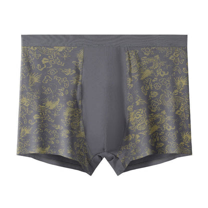 Wide Top Elastic Gold Pattern Boxer Briefs(2 Packs) - Grey - 10XL - image 6