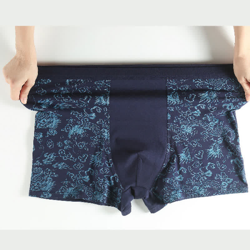 Wide Top Elastic Gold Pattern Boxer Briefs(2 Packs) - image 2