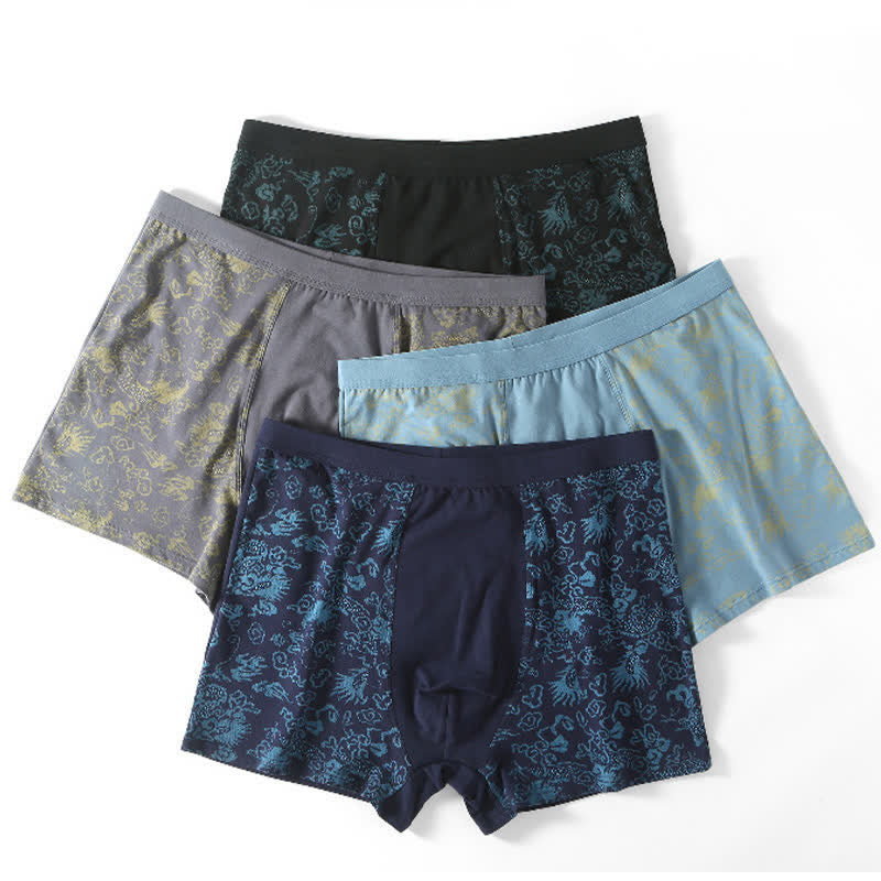 Wide Top Elastic Gold Pattern Boxer Briefs(2 Packs) - image 1