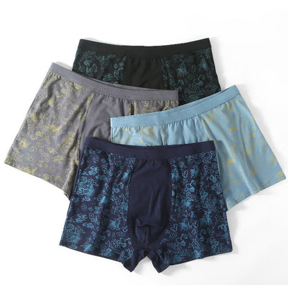Wide Top Elastic Gold Pattern Boxer Briefs(2 Packs) - image 1