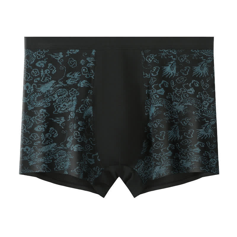 Wide Top Elastic Gold Pattern Boxer Briefs(2 Packs) - Black - 10XL - image 4