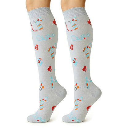 Medical Print Sweat-wicking Sports Compression Socks(6 Pairs) - image 3