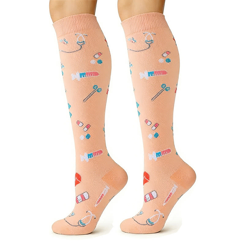 Medical Print Sweat-wicking Sports Compression Socks(6 Pairs) - image 4