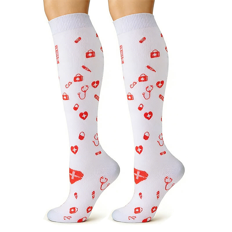 Medical Print Sweat-wicking Sports Compression Socks(6 Pairs) - image 2