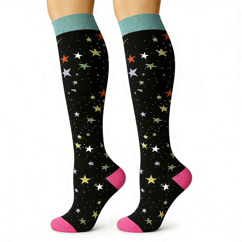 Cute Pattern Series Compression Socks(7 Pairs) - image 1