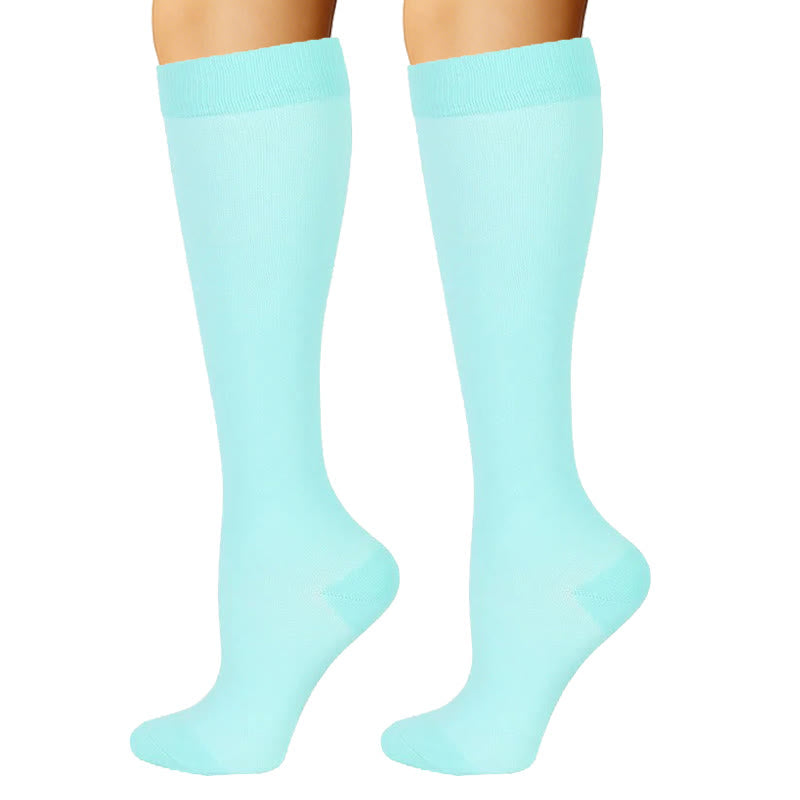 Blue Green Flower Compression Socks(6 Pairs) - image 3