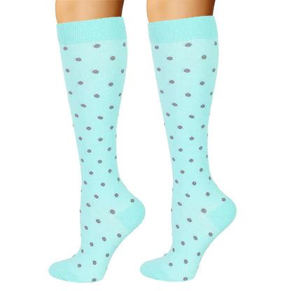 Blue Green Flower Compression Socks(6 Pairs) - image 6