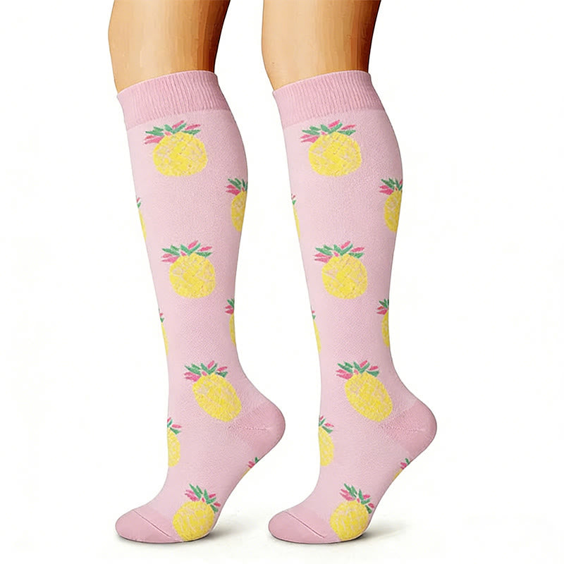 Animal Fruit Knee High Compression Socks(6 Pairs) - image 4