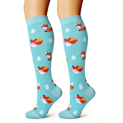 Animal Fruit Knee High Compression Socks(6 Pairs) - image 6
