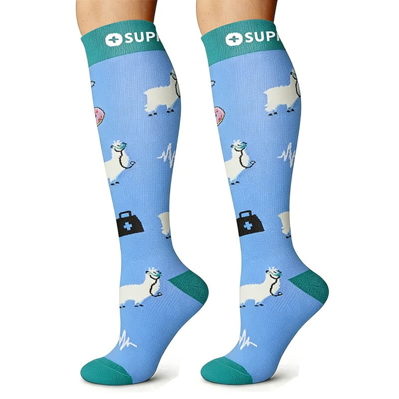 Medical Pattern Compression Socks(6 Pairs) - image 4