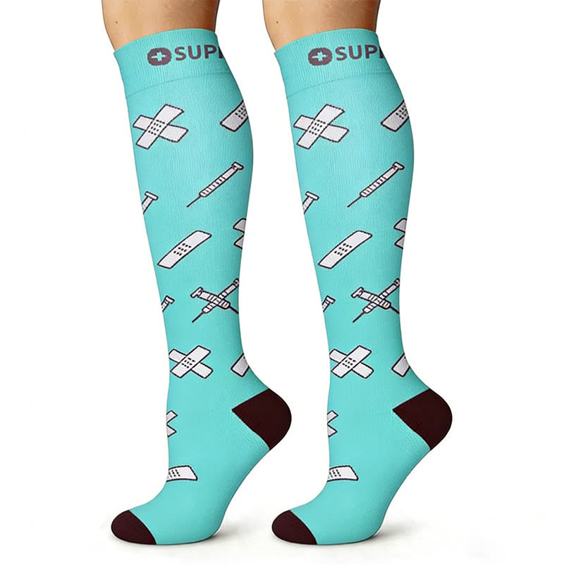 Medical Pattern Compression Socks(6 Pairs) - image 1