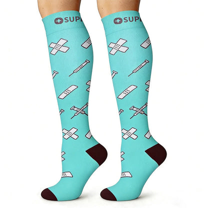 Medical Pattern Compression Socks(6 Pairs) - image 1