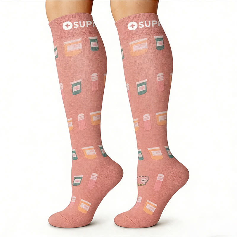 Medical Pattern Compression Socks(6 Pairs) - image 5