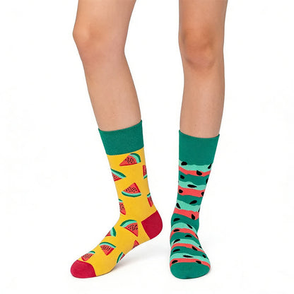 Watermelon Pattern Quarter Socks - Green - EU36-43(US3-9) - image 0