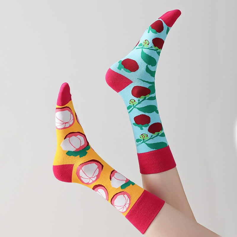 Litchi Pattern Quarter Socks - Red - EU36-43(US3-9) - image 0