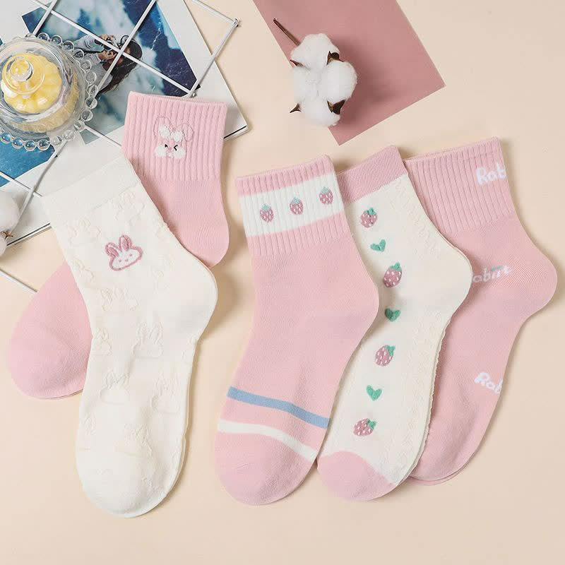 Easter Bunny Cotton Quarter Socks(5 Pairs) - image 2