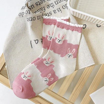 Cute Rabbit Quarter Socks(5 Pairs) - image 7