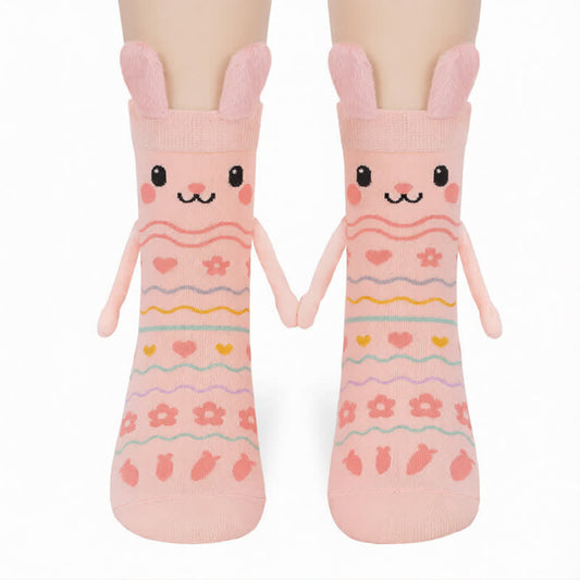 Sweetheart Rabbit Ear Quarter Socks(2 Pairs) - Pink - EU35-42(US2-9) - image 0