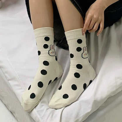 Polka Dot Rabbit Quarter Socks(4 Pairs) - image 2