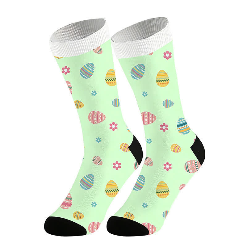 Easter Egg Floral Quarter Socks(2 Pairs) - Green - EU36-44(US3-11) - image 3
