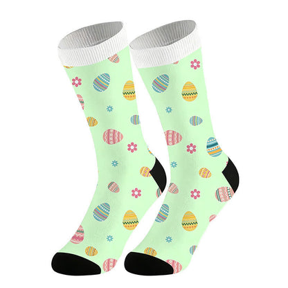 Easter Egg Floral Quarter Socks(2 Pairs) - Green - EU36-44(US3-11) - image 3